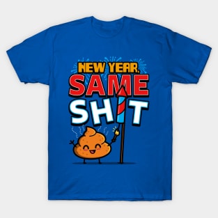 New Year 2024 Funny Cute Kawaii Poop Original Cartoon Meme T-Shirt